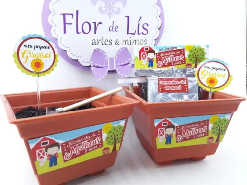 Kit Jardinagem Festa Fazendinha Lembrancinha Personalizada