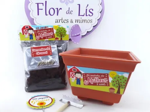 Kit Jardinagem Festa Fazendinha Lembrancinha Personalizada