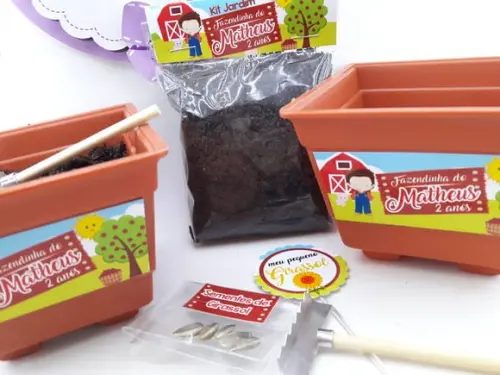 Kit Jardinagem Festa Fazendinha Lembrancinha Personalizada