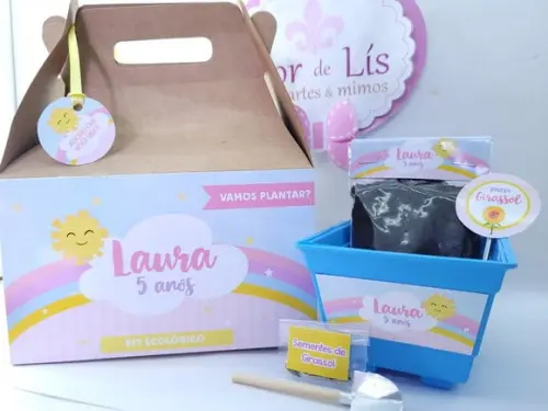 Kit Jardinagem na Maleta Arco Íris e Raio de Sol Caixinha
