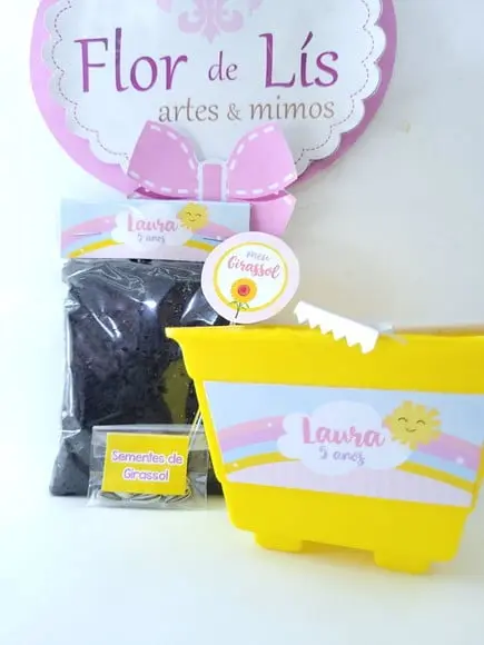 Kit Jardinagem Personalizado Arco Íris e Raio de Sol