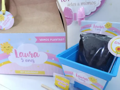 Kit Jardinagem na Maleta Arco Íris e Raio de Sol Caixinha