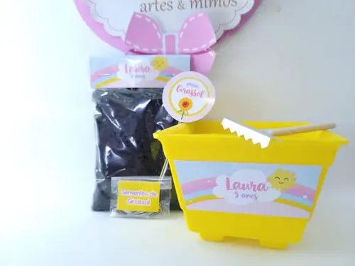 Kit Jardinagem Personalizado Arco Íris e Raio de Sol