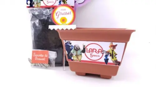 Kit Jardinagem Plantação Zootopia Ecológico