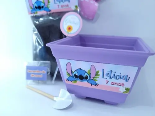Kit Jardinagem Stitch Lembrancinha Personalizada Plantio