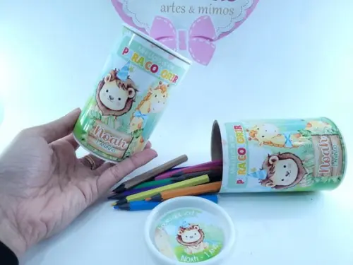 Kit Lápis de Cor Safari Baby Aquarela no Tubolata 12 Cores