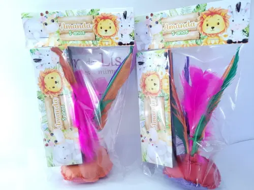 Kit Lembrancinha Safari Baby Dominó e Peteca Personalizado