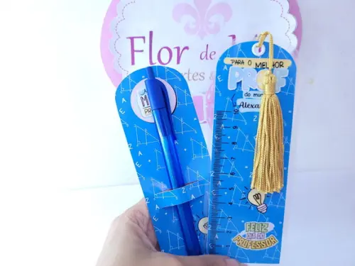 Kit Marca Página Régua e Caneta Dia dos Professores Presente