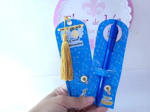 Kit Marca Página Régua e Caneta Dia dos Professores Presente