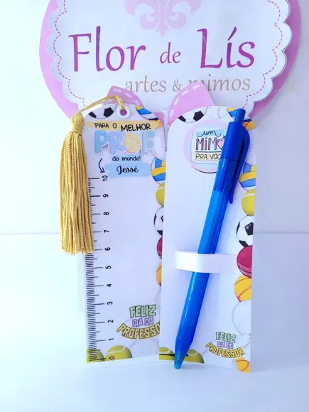 Kit Marca Página Régua e Caneta Educação Física Esportes