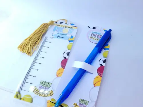 Kit Marca Página Régua e Caneta Educação Física Esportes