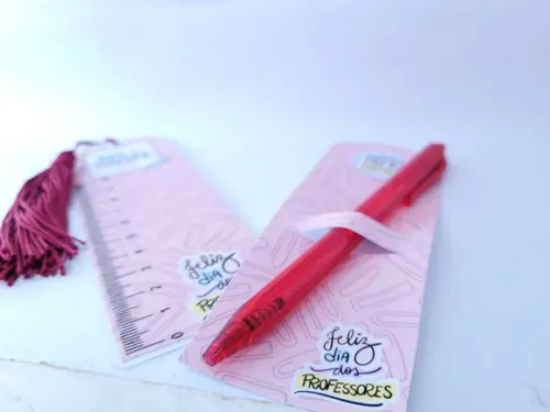 Kit Marca Página Régua e Caneta Professora de Inglês Teacher