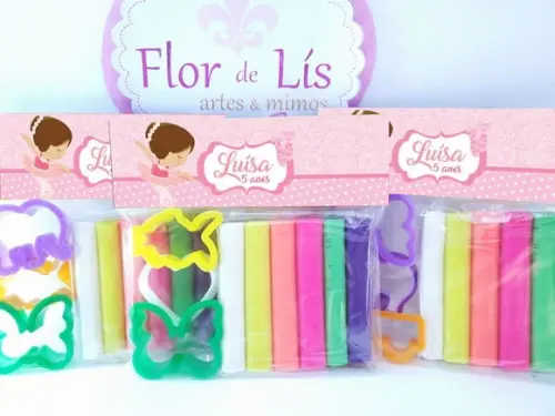 Kit Massinha de Modelar Bailarina Lembrancinha Personalizada