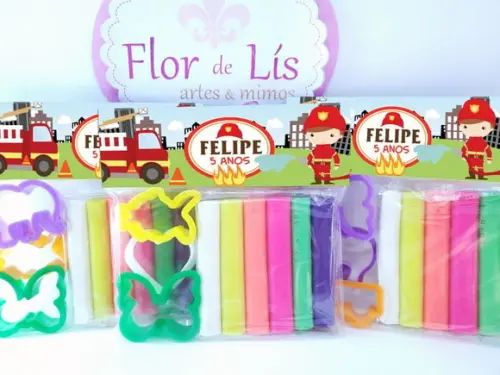 Kit Massinha de Modelar Festa Bombeiros Cute
