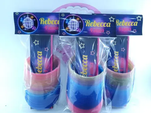 Kit Mola Festa Neon com Mola Maluca e Dominó Festa Disco 80
