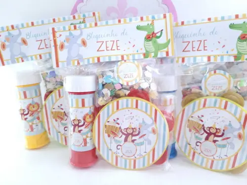 Kit Pandeiro Pequeno Bolha e Confetes Carnaval dos Animais