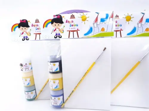 Kit Pintura Aquarela Menina Tela 10x15
