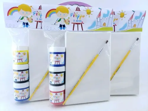 Kit Pintura Aquarela Menino Tela 10x15