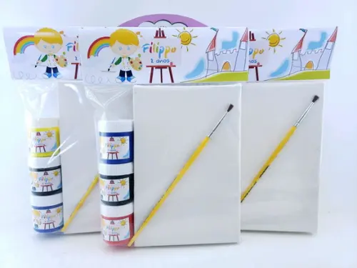 Kit Pintura Aquarela Menino Tela 10x15