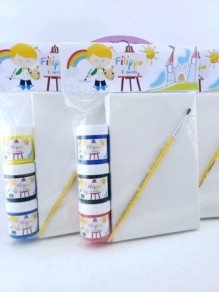 Kit Pintura Aquarela Menino Tela 10x15