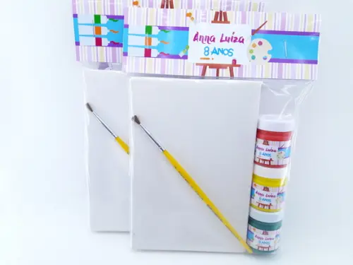 Kit Pintura Aquarela Tela e Guache