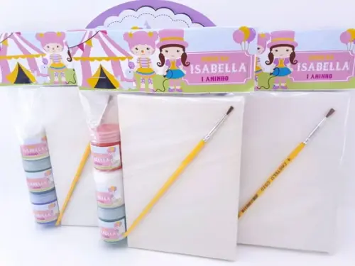Kit Pintura Circo Rosa Menina Aquarela