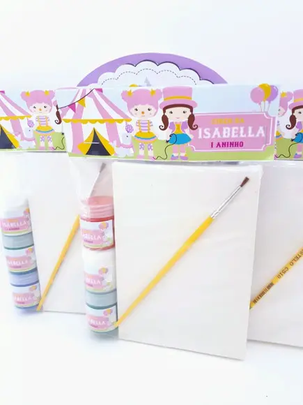 Kit Pintura Circo Rosa Menina Aquarela