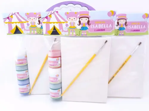 Kit Pintura Circo Rosa Menina Aquarela