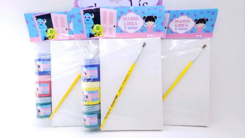 Kit Pintura com Guache Monstros Sa Boo Tela 10x15