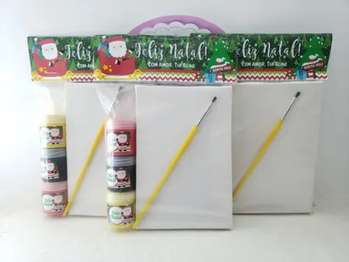 Kit Pintura com Tela Lembrancinha Escolar de Natal
