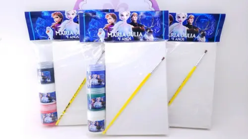 Kit Pintura Frozen 2 com Tela e Guache