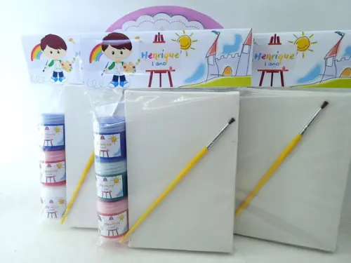 Kit Pintura Lembrancinha Aquarela com Menino Arte Tela