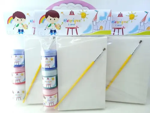 Kit Pintura Lembrancinha Aquarela com Menino Arte Tela