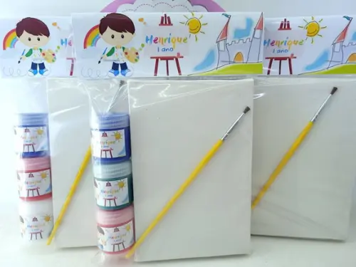 Kit Pintura Lembrancinha Aquarela com Menino Arte Tela