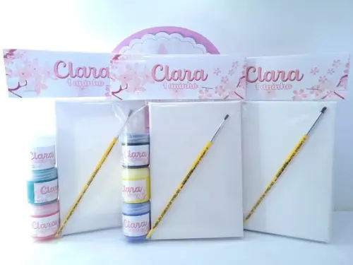 Kit Pintura Lembrancinha Flor de Cerejeira Sakura com Tela
