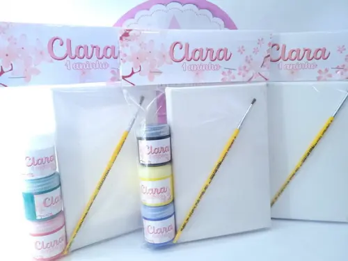 Kit Pintura Lembrancinha Flor de Cerejeira Sakura com Tela