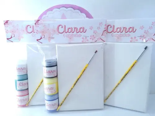 Kit Pintura Lembrancinha Flor de Cerejeira Sakura com Tela