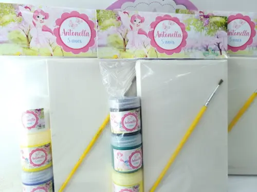 Kit Pintura Lembrancinha Jardim das Fadas Tela e Guache