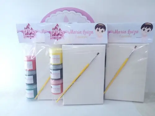 Kit Pintura Lembrancinha Princesa Baby Tela com Guache