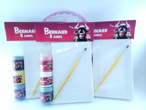 Kit Pintura Lembrancinha Touro Guache e Tela 10x15