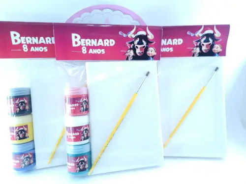 Kit Pintura Lembrancinha Touro Guache e Tela 10x15