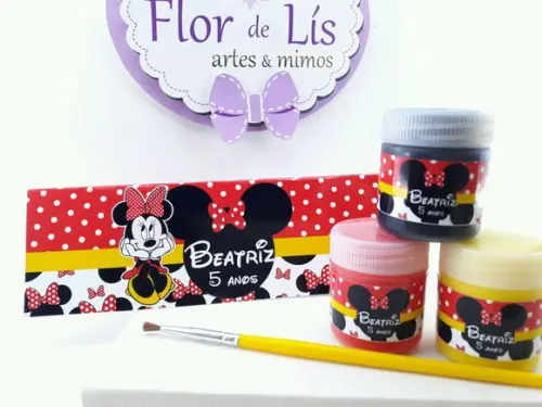 Kit Pintura Minnie com Tela 10x15