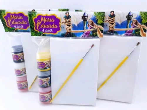 Kit Pintura Rapunzel Enrolados Aquarela