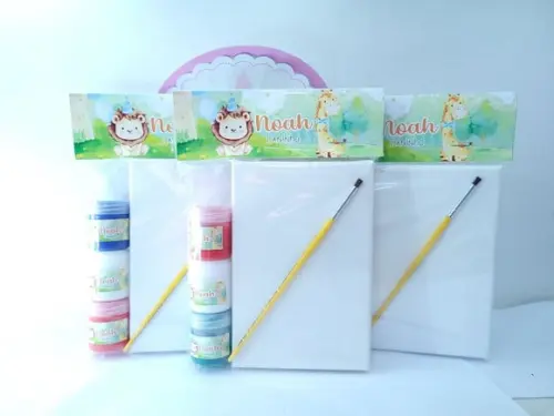 Kit Pintura Safari Bosque Aquarela Tela 10x15 com Guache