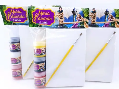 Kit Pintura Rapunzel Enrolados Aquarela