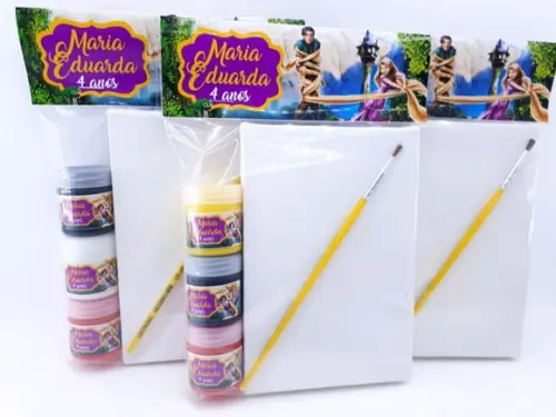 Kit Pintura Rapunzel Enrolados Aquarela