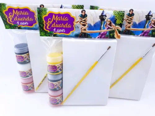 Kit Pintura Rapunzel Enrolados Aquarela