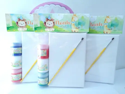 Kit Pintura Safari Bosque Aquarela Tela 10x15 com Guache