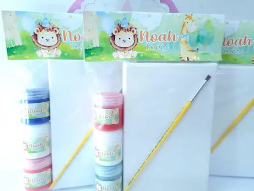 Kit Pintura Safari Bosque Aquarela Tela 10x15 com Guache
