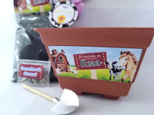 Kit Plantação Animais Fazendinha Lembrancinha Ecológica